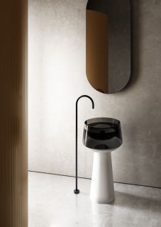 Напольная раковина ABBER Kristall AT2706White-Onyx 50см белый/чёрный